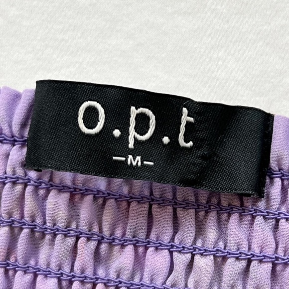 O.P.T. One Pretty Time Go On A Date Floral Smocked Midi Dress Puff Sleeve M - Picture 8 of 9